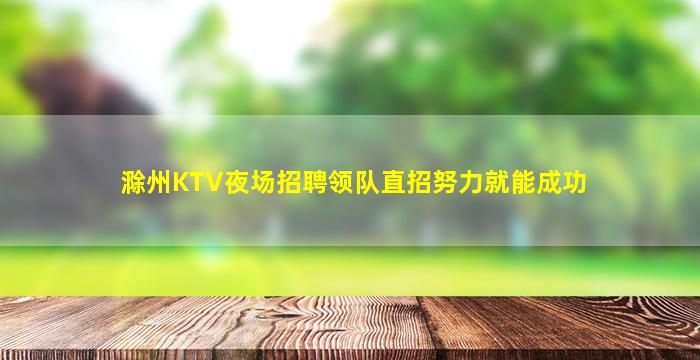 滁州KTV夜场招聘领队直招努力就能成功